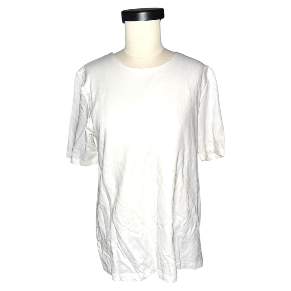 Gap White Short Sleeve Tee with Zipper Back